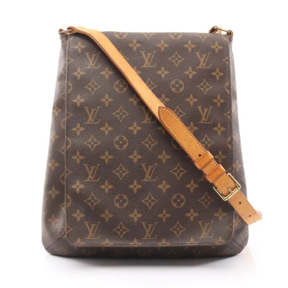 Louis Vuitton Musette Monogram Shoulder Bag Canvas Leather Brown